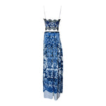 Roberto Cavalli 2000s Blue and White Porcelain Print Ensemble, back
