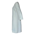 1980s Pierre Cardin Haute Couture White Mod Butterfly Shift Dress, side