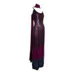 Ruben Panis 1970's Ombre Sequin Column Dress With Scarf