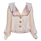 Galanos Early 1980's Pink Silk Three Piece Skirt Suit Evening Ensemble, blouse