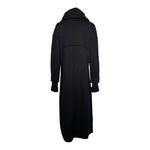 Transit Charcoal Wool Coat With Knit Sweater Sleeves, back
