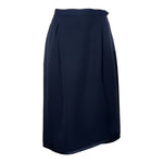 Saint Laurent 1970's Black Wool Gabardine and Faille Skirt Suit, skirt