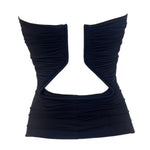 Rick Owens S/S 2022 Black Jersey Prong StraplessTop, back