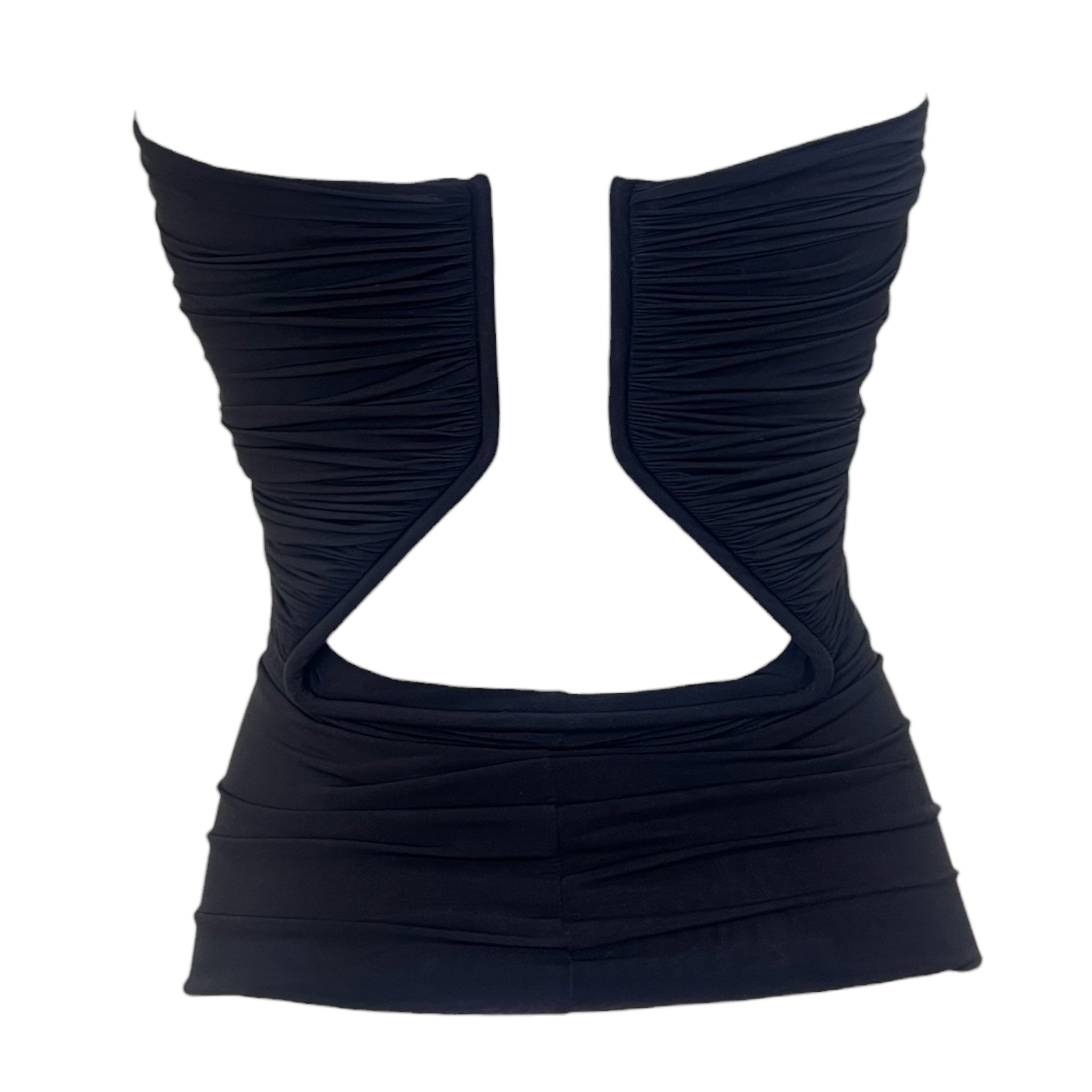 Rick Owens S/S 2022 Black Jersey Prong StraplessTop, back