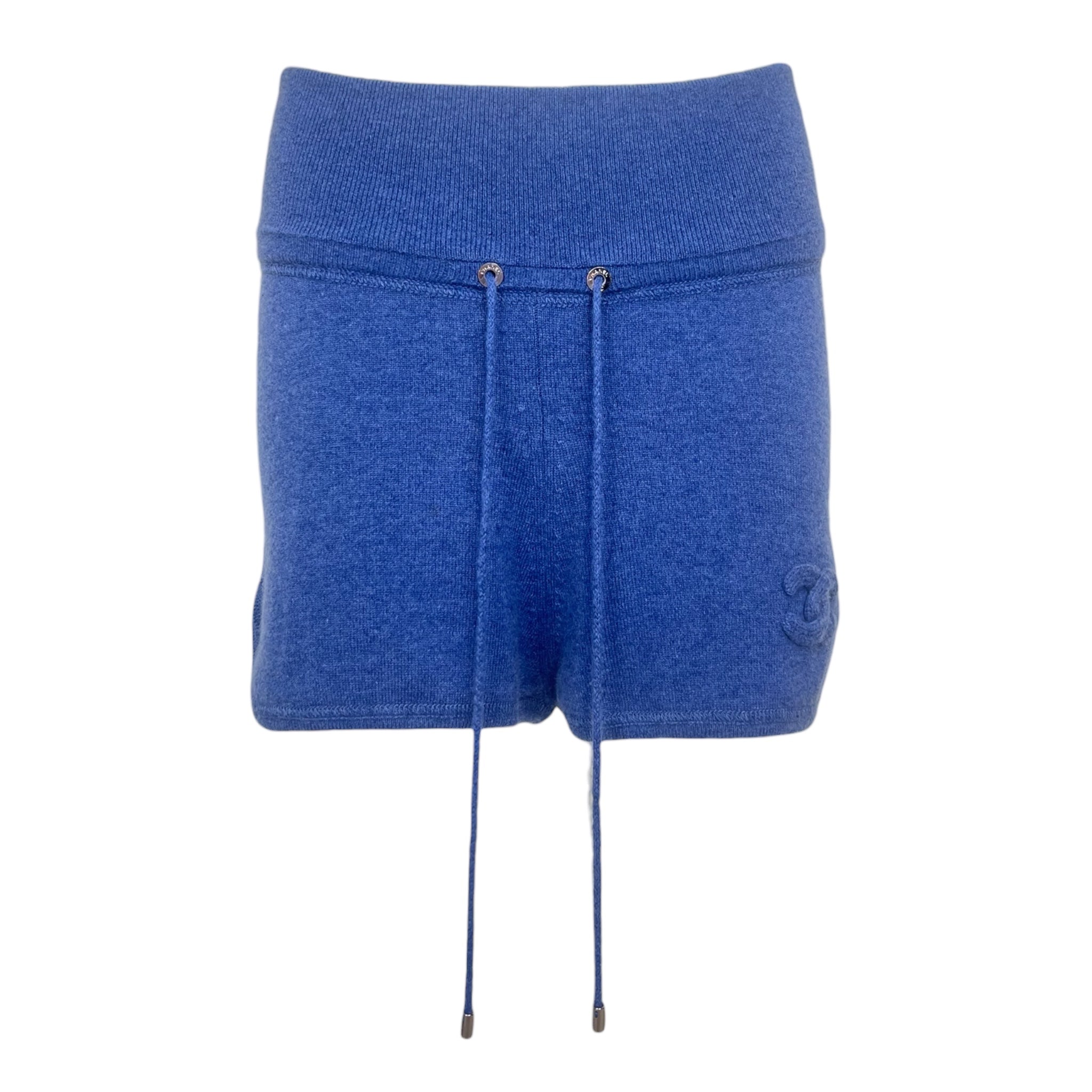 Chanel S/S 2012 Blue Cashmere Drawstring Shorts 2