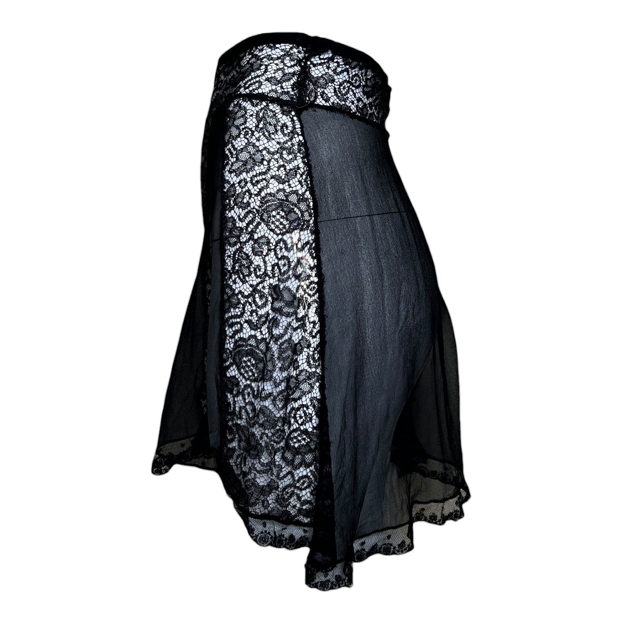 1930's Black Silk and Lace Sexy Lingerie Tap Shorts, side 2
