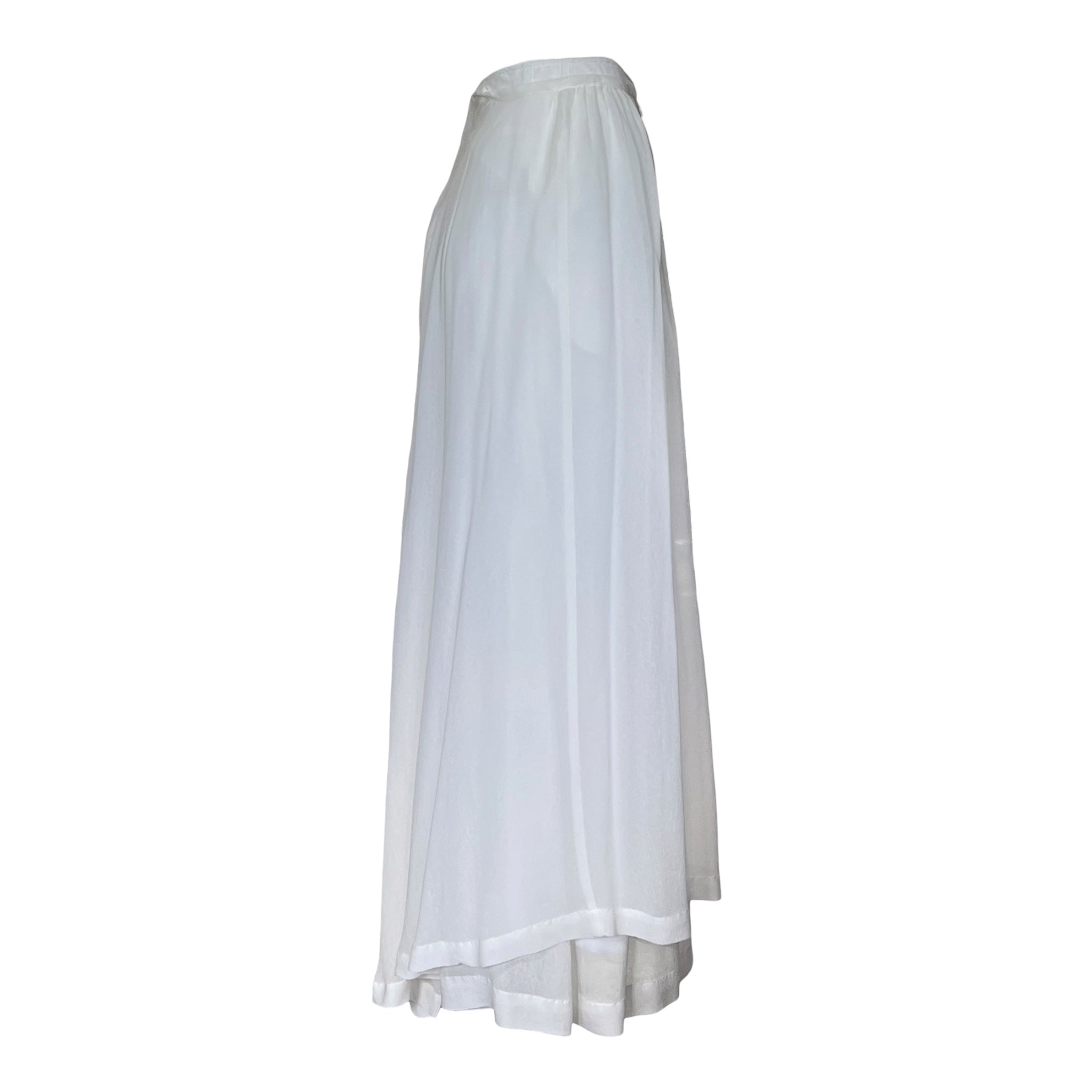 Comme des Garçons Y2K Double Layer White Wrap Skirt, side