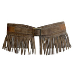 Yves Saint Laurent 1970's Suede Fringe & Calfskin Safari Belt FRONT 1/6