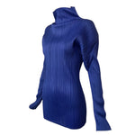 Issey Miyake F/W 1999 Cobalt Blue Pleated Funnel Neck Blouse, side
