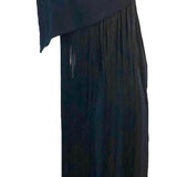 Syano 60s Black Cocktail Dress with Long Fringe Skirt SIDE 2 of 4