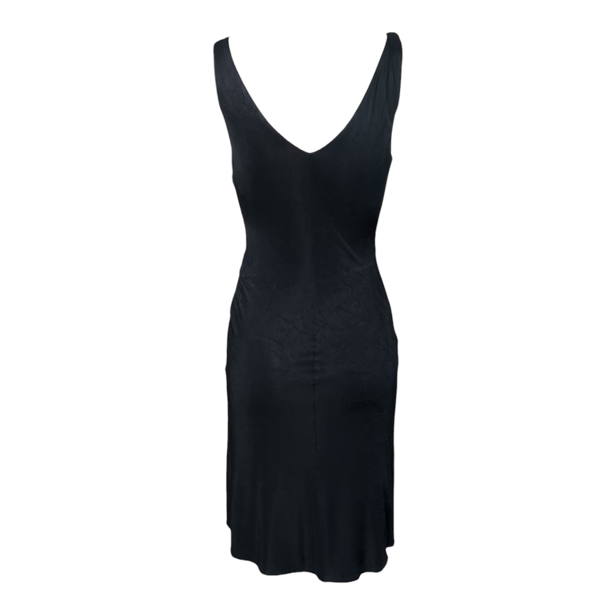 Versace S/S 2004 Charcoal Black Ruffled Jersey Mini Dress, back