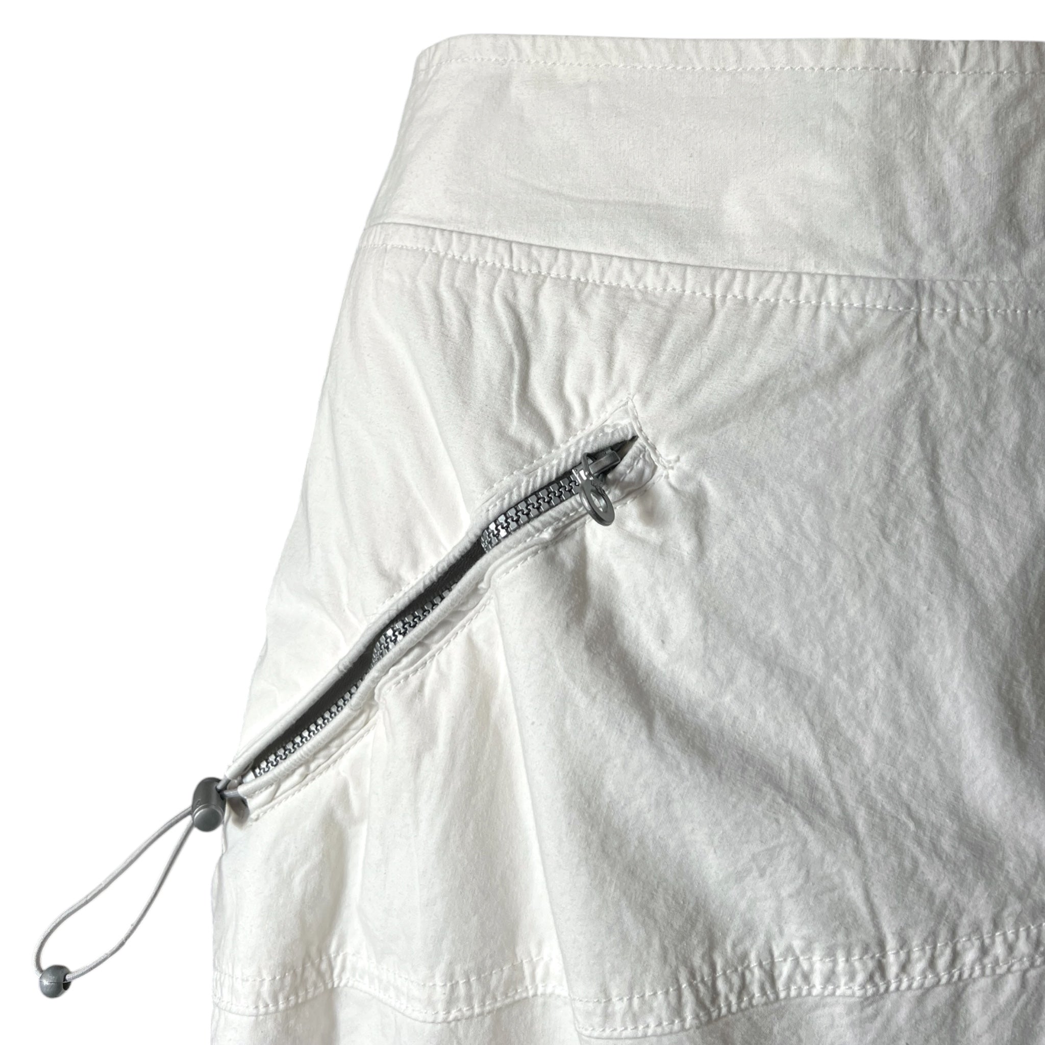 Marithe Francois Girbaud Y2K White Utilitarian Skirt, detail