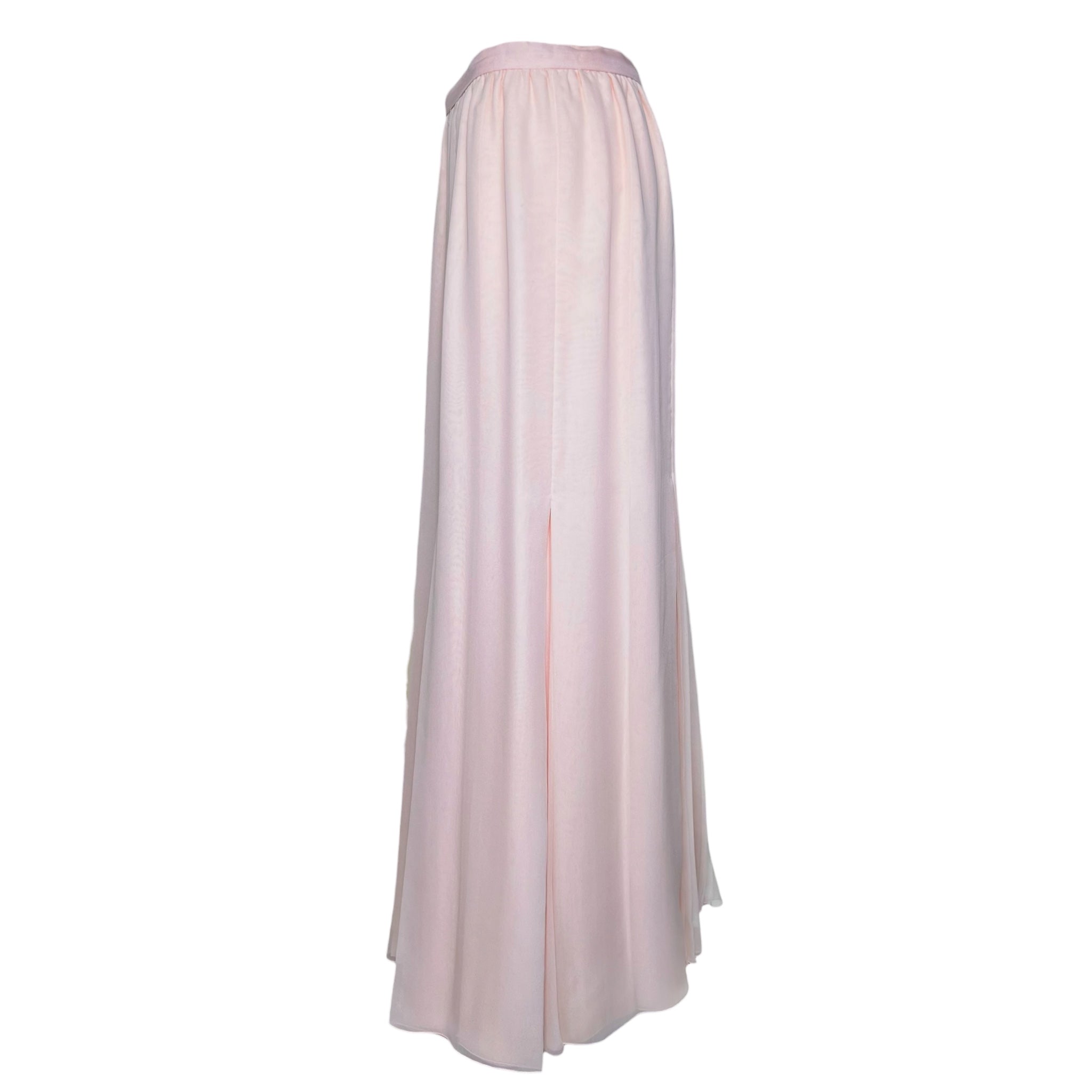 Galanos Early 1980's Pink Silk Three Piece Skirt Suit Evening Ensemble, skirt side 2