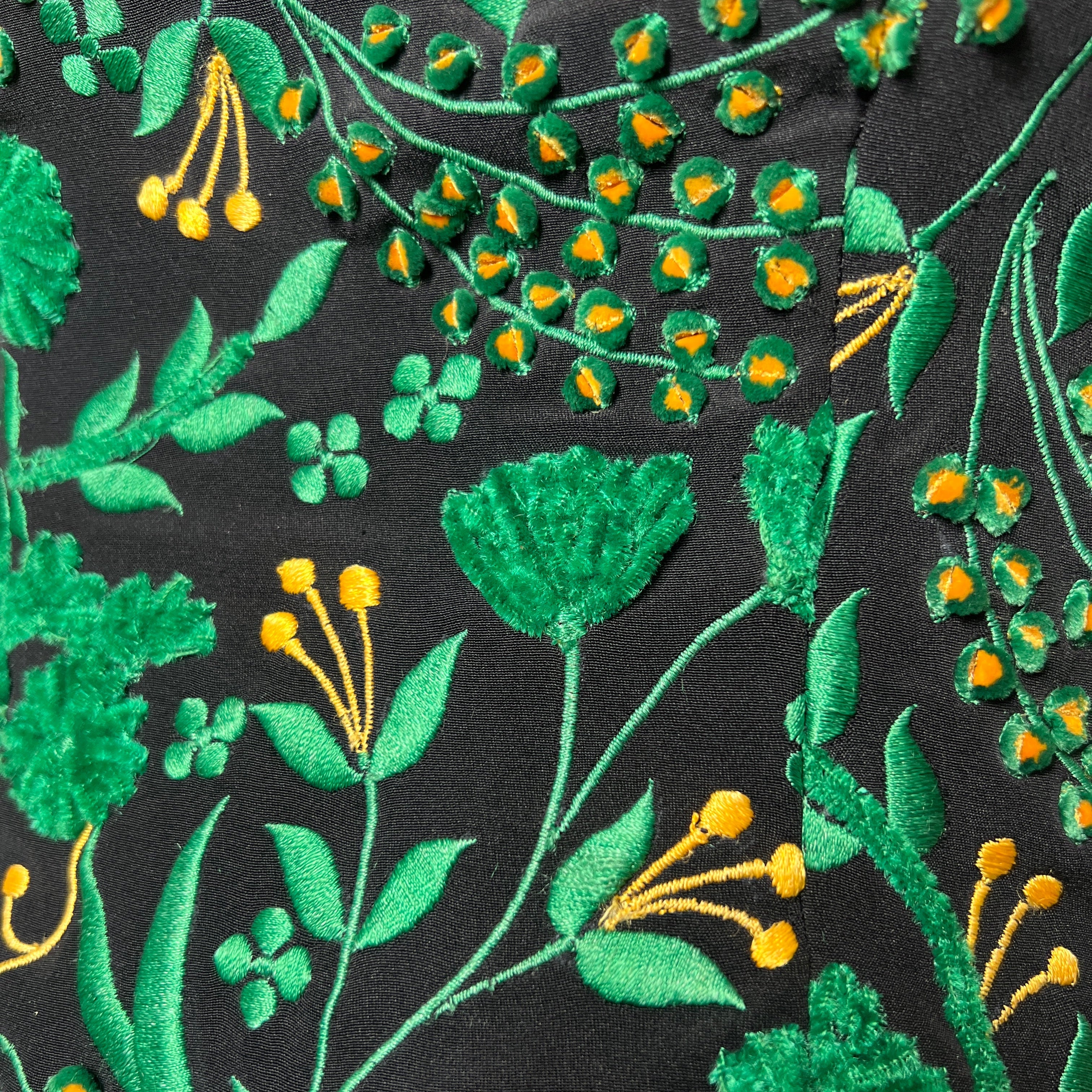 Fe Zandi 1990s 3D Embroidered Floral Corset Camisole, detail