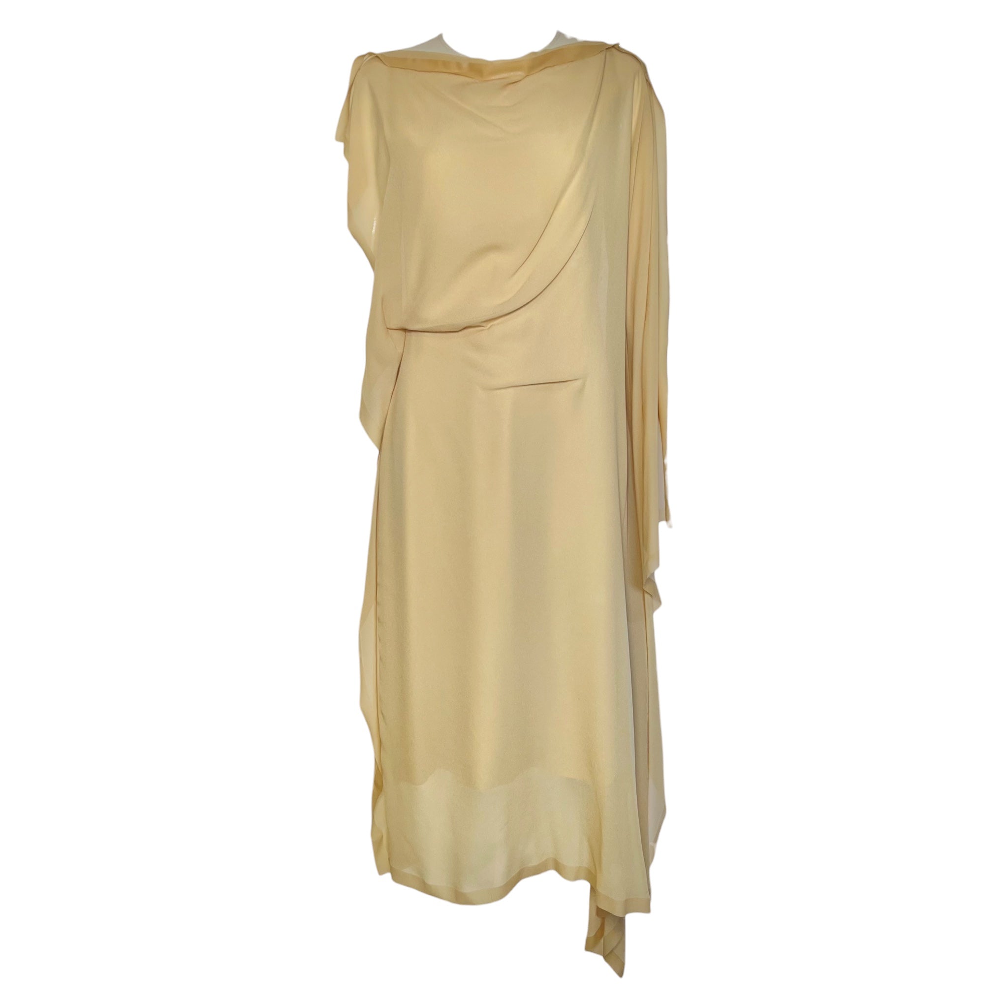 Maison Martin Margiela S/S 2013 Butter Cream Draped Crepe Dress