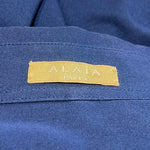 Alaïa Navy Blue Poplin Chevron Eyelet Shirt Dress, label