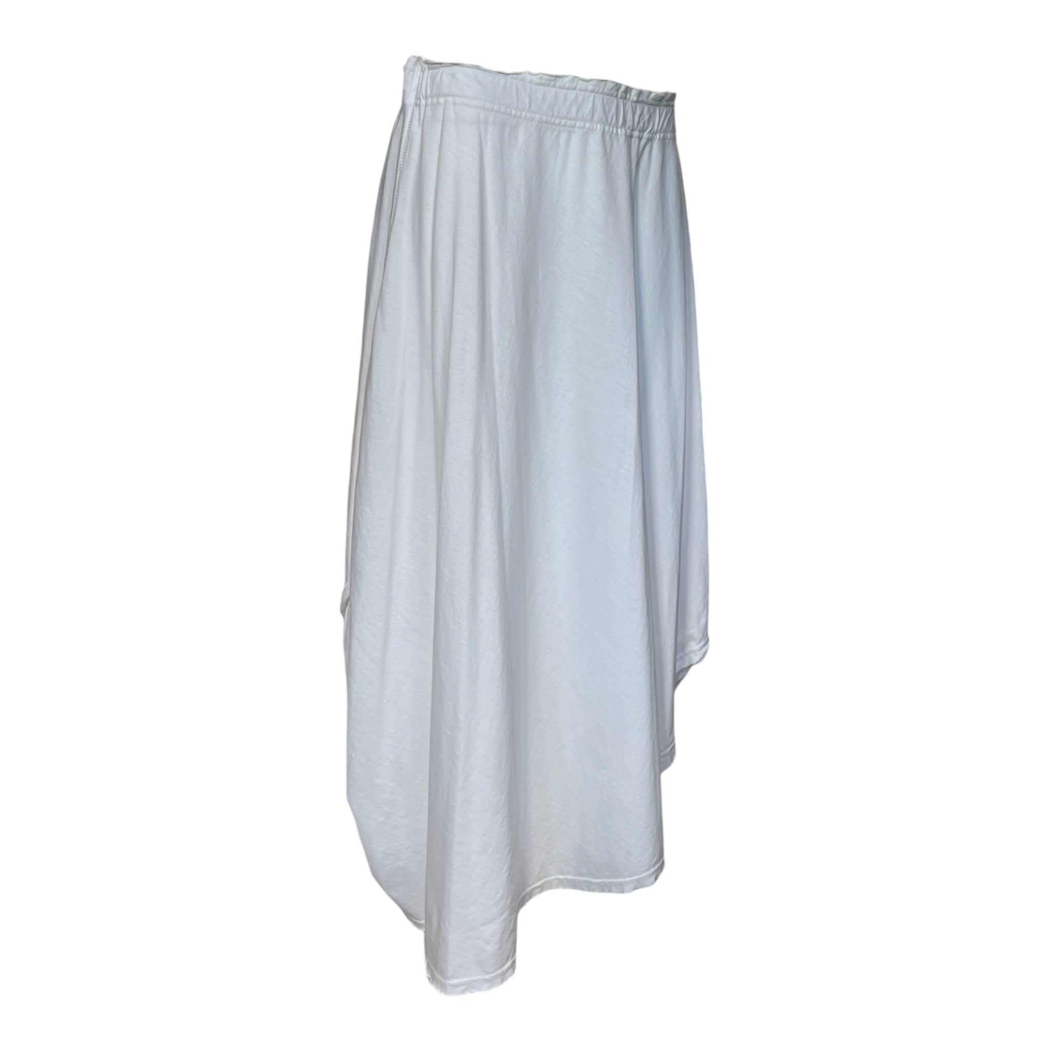 Comme des Garçons 2003 White Cotton Draped Jersey Skirt