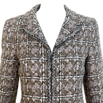 Chanel S/S 2003 Beige Boucle Classic Tweed Cropped Zip-Front Jacket, top