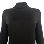 Thierry Mugler ACT IV 1990's Black Full Body Mock Neck Cat Suit, bodice 