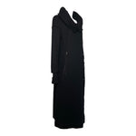 Transit Charcoal Wool Coat With Knit Sweater Sleeves, slight side