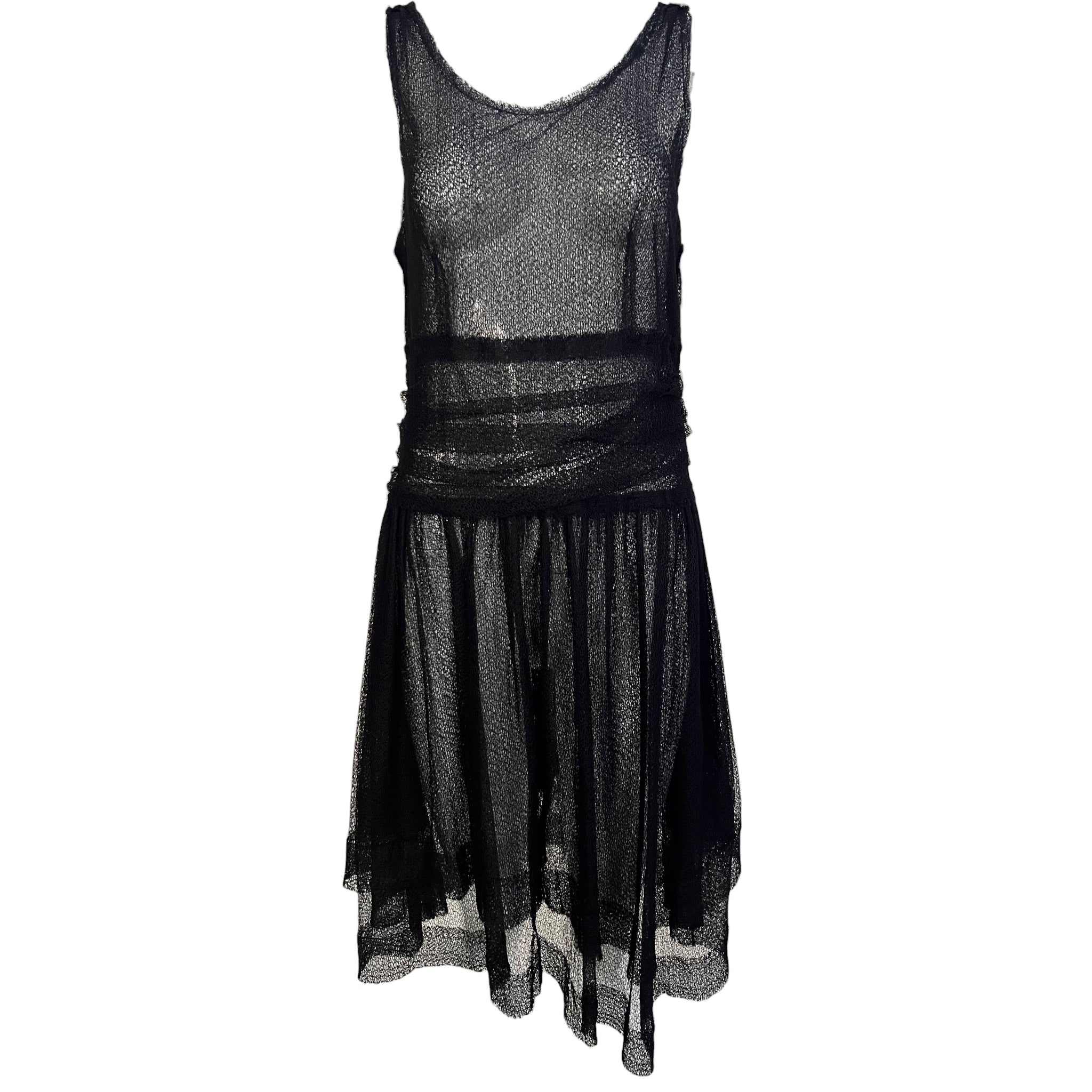 Fendi by Karl Lagerfeld S/S 2010 Black Lace Drop Waist Dress