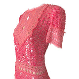 Emilio Pucci Resort 2012 Pink Sequin Beaded Mini Dress, NWT  Top side 