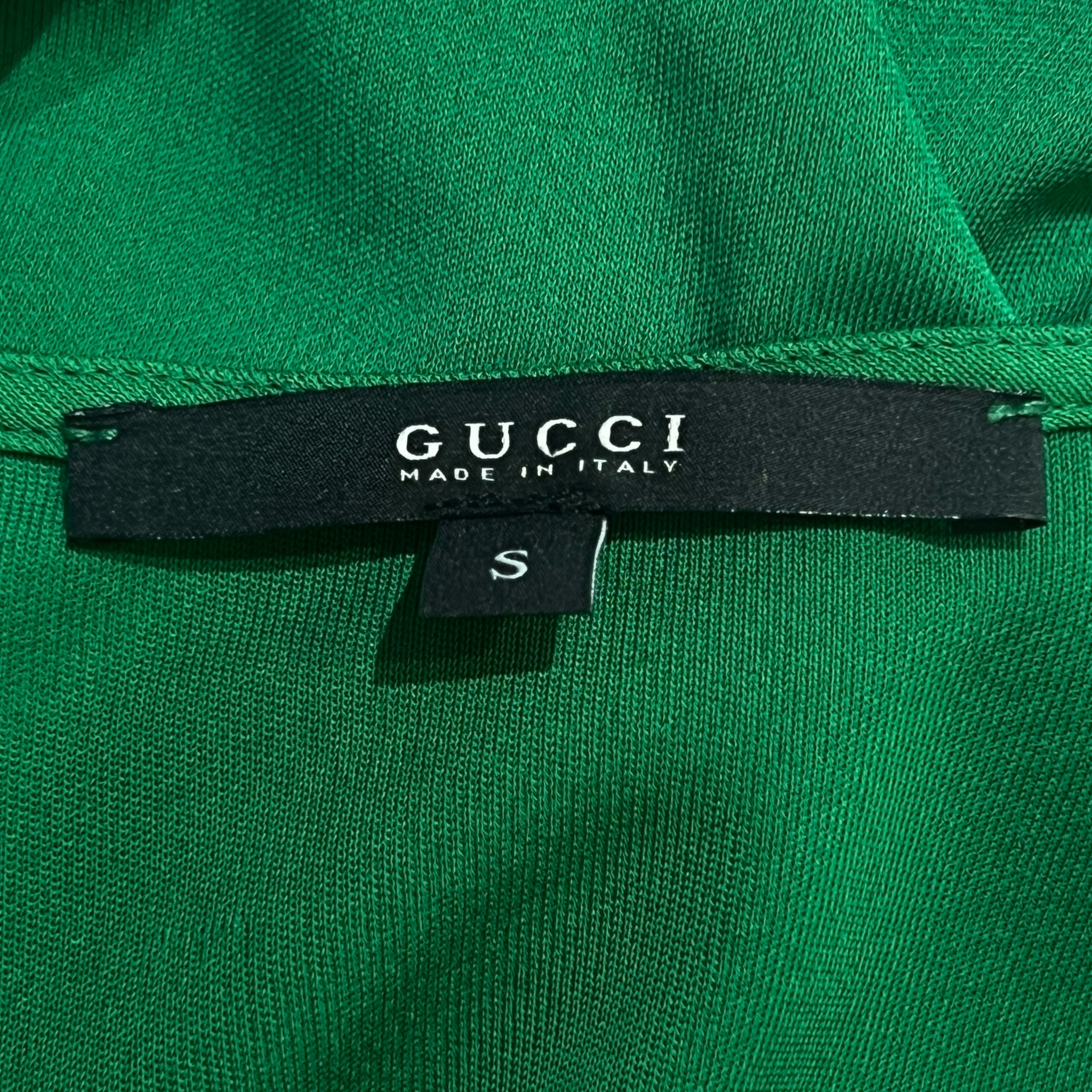 Gucci 2007 Matte Jersey Kelly Green Dress, label