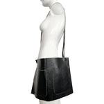 Maison Martin Margiela A/W 1999 Black Leather Utilitarian Pinafore Apron, side