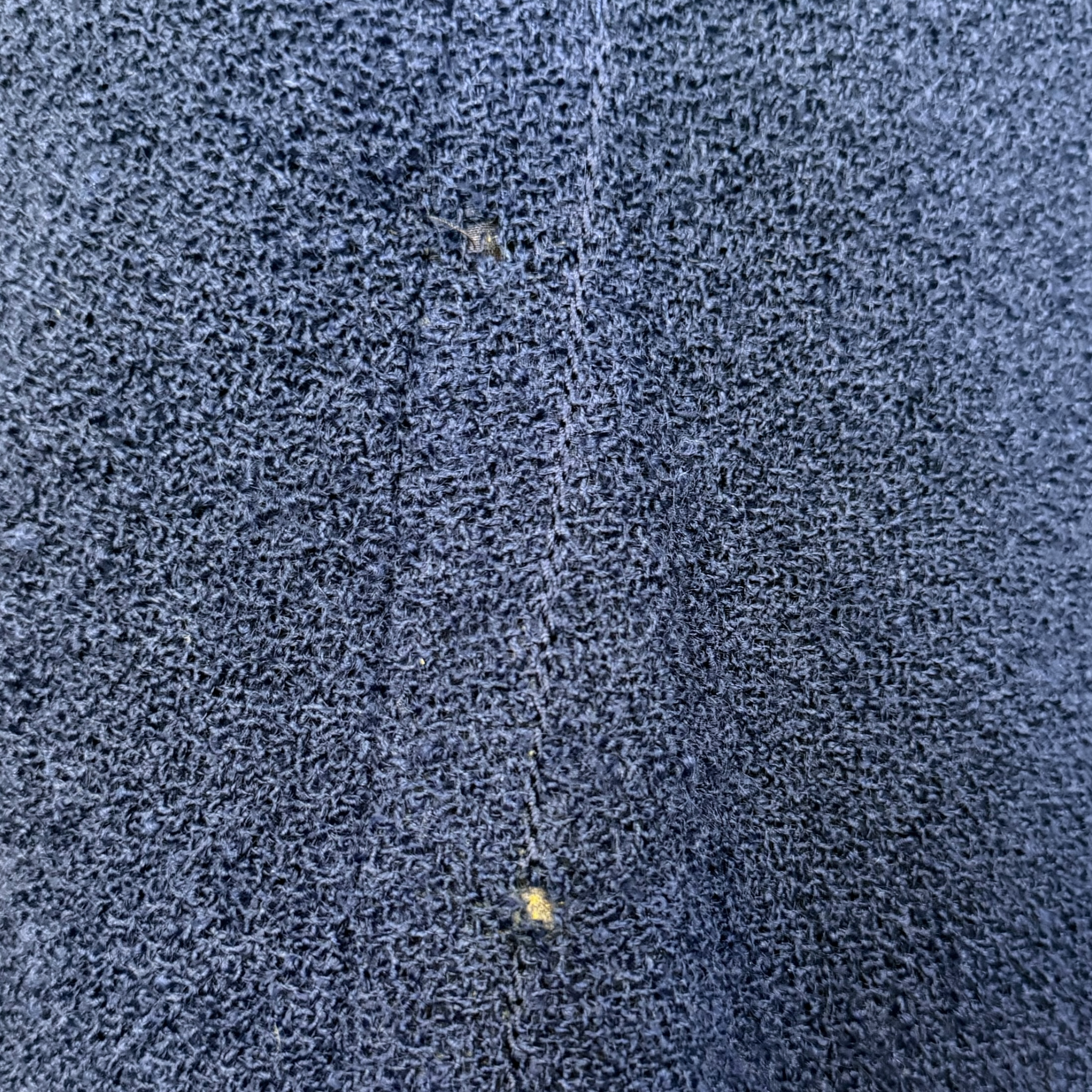 Christian Dior Spring 1963 Navy Blue Boucle Wool Skirt Suit, moth holes