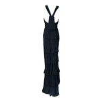 DSquared2  2020s Black Crepe Waterfall Back Evening Gown, back