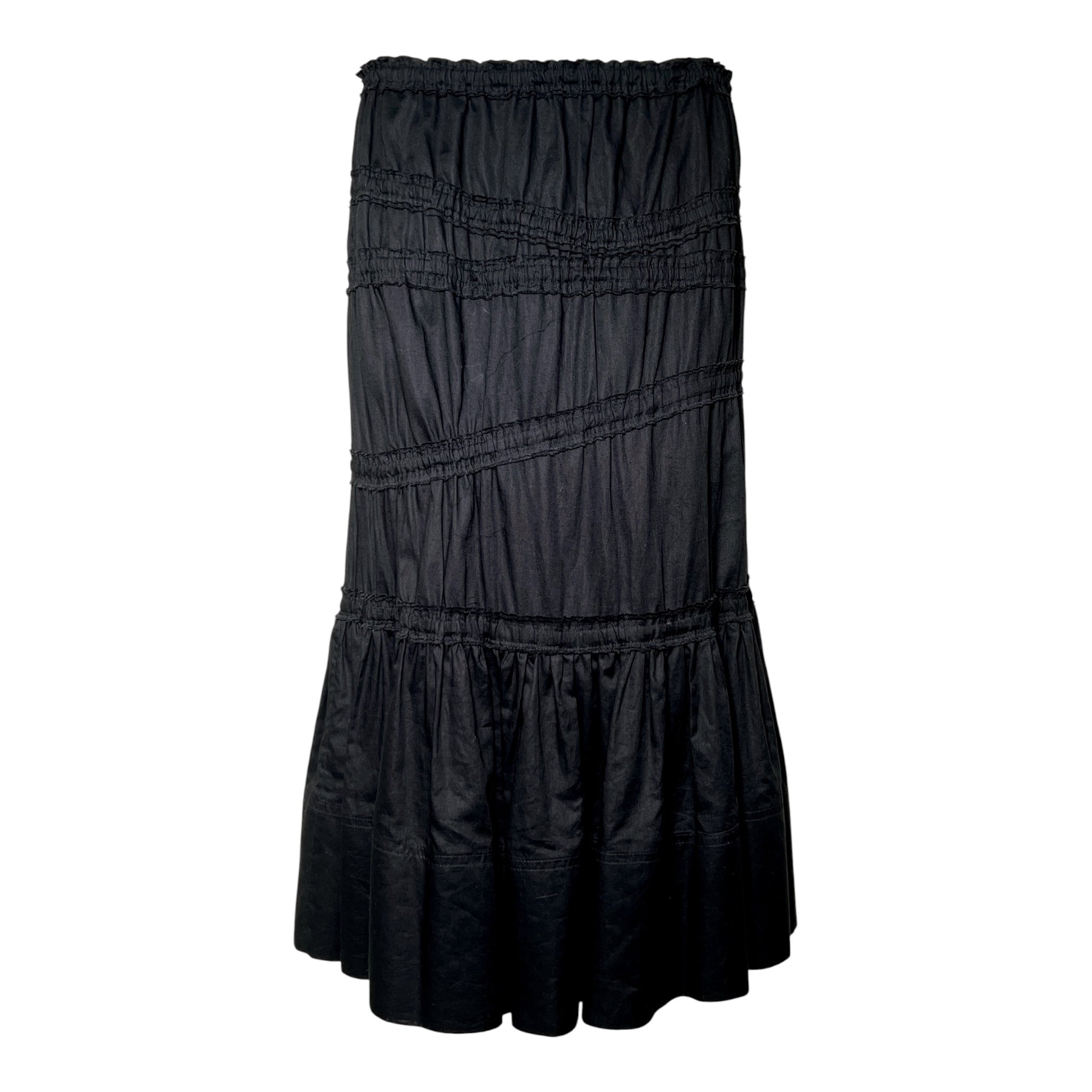 Yves Saint Laurent F/W 2001 Black Cotton Asymmetric Skirt