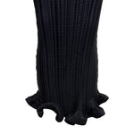 Y2K Issey Miyake Black Trumpet Hem Pleats Please Skirt Set, skirt hem