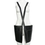 Maison Martin Margiela A/W 1999 Black Leather Utilitarian Pinafore Apron