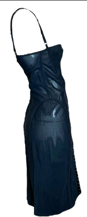 Dolce & Gabbana Y2K Black Mesh Lingerie Dress with Built In Bra, side