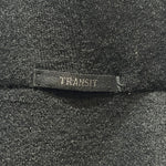 Transit Charcoal Wool Coat With Knit Sweater Sleeves label