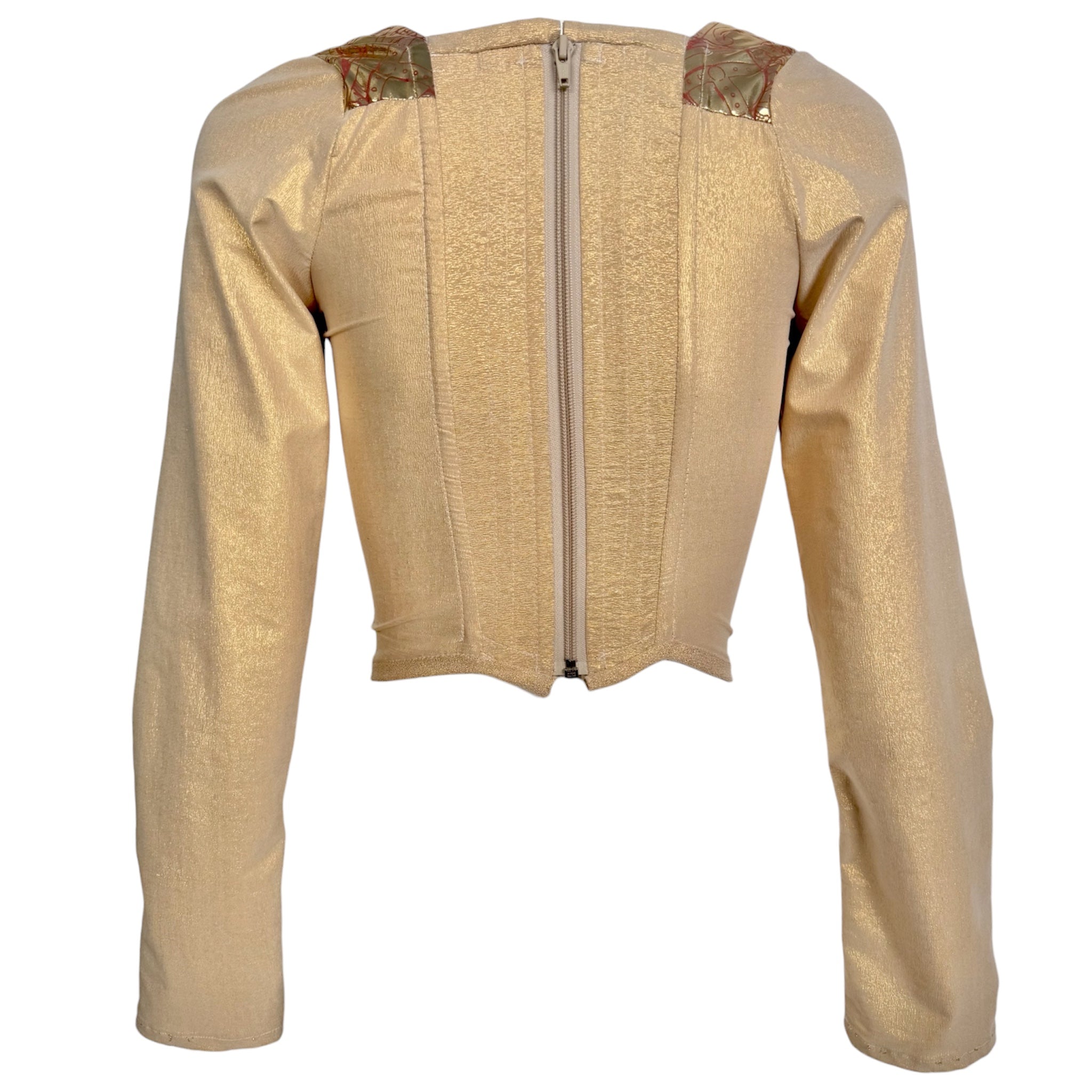 Vivienne Westwood A/W 1990-91 "Portrait" Collection Long Sleeve Gold Corset Top, back