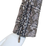 Chanel S/S 2003 Beige Boucle Classic Tweed Cropped Zip-Front Jacket, cuff detail