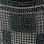 1920's Art Deco Geometric Beaded Black Silk Satin Evening Dress, detail