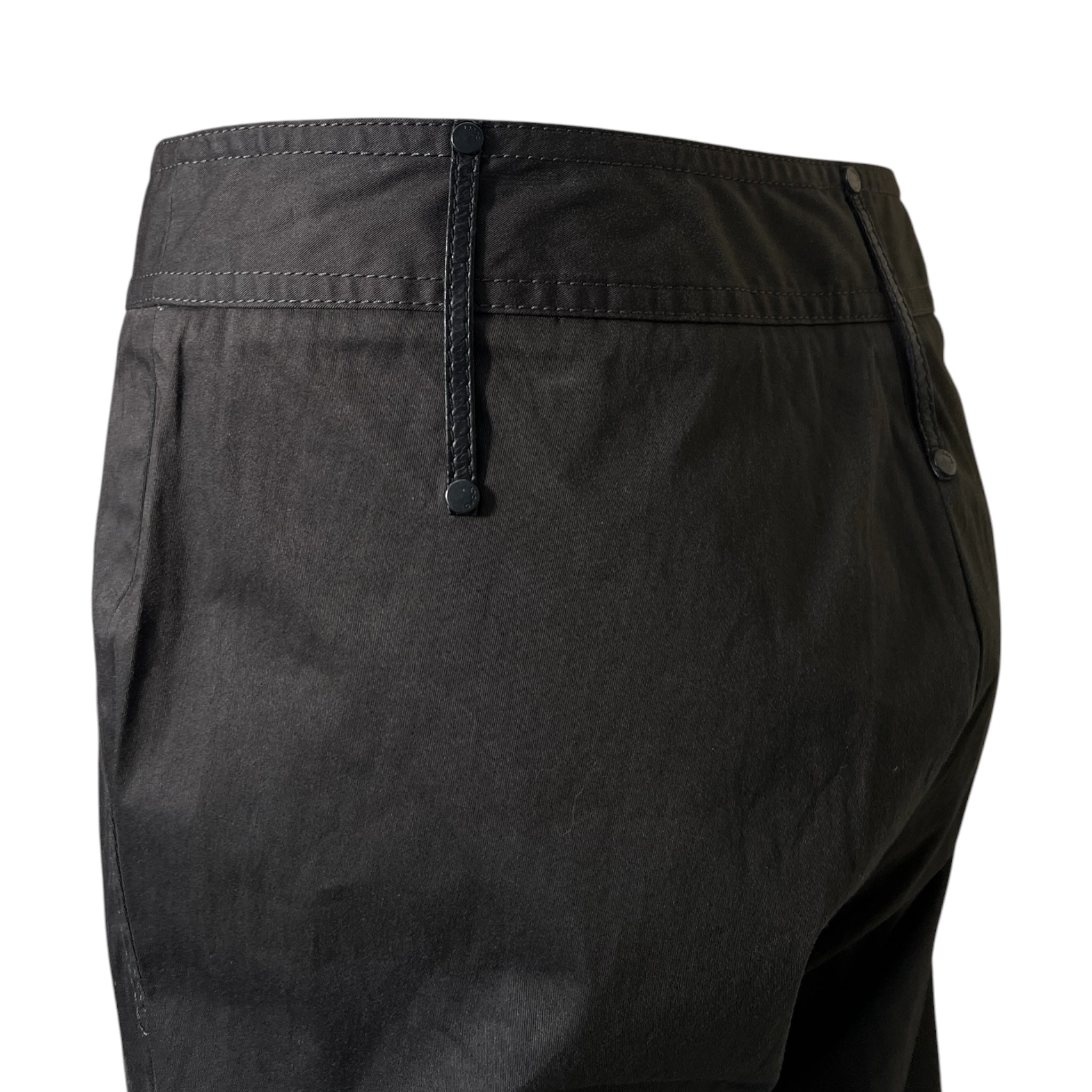 Gucci Y2K Cotton Dark Charcoal Brown Blend Pirate Pants, belt loops