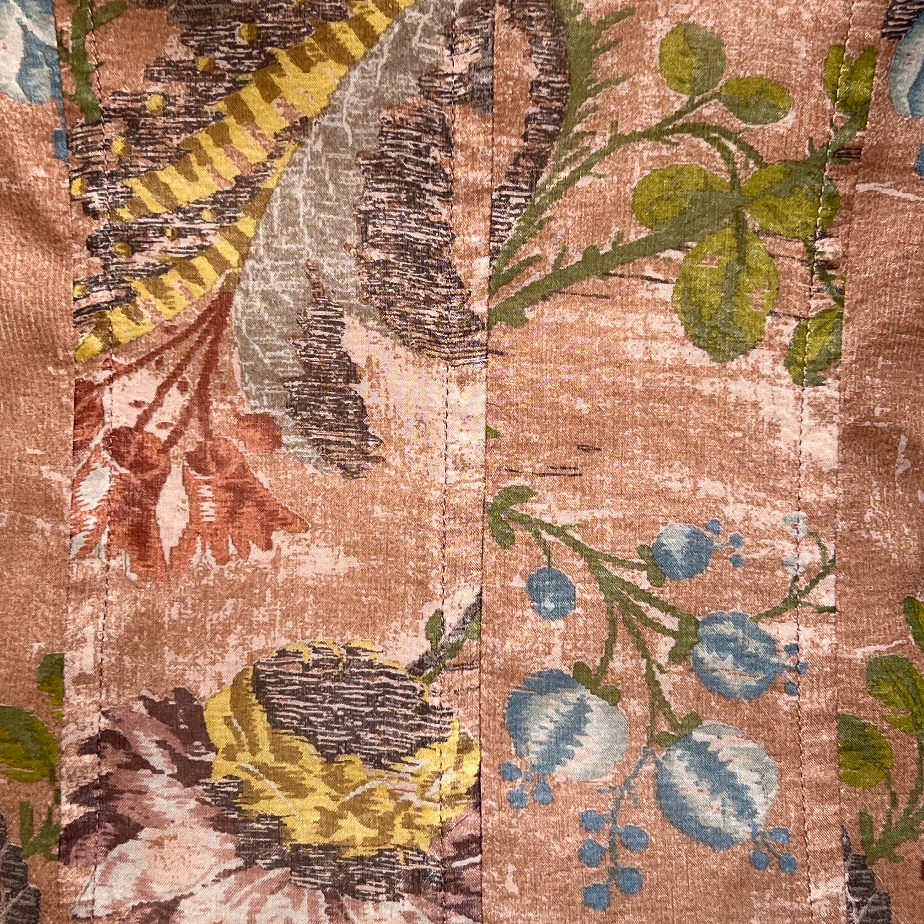 2010s Akris Floral Printed Silk Corset Top, close up