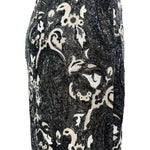 Guy Laroche Haute Couture 1960's Black and White Empire Waist Heavily Beaded Gown, bead detail