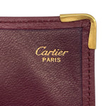 Cartier 1970's Burgundy Leather Passport Holder, New In Box, detail