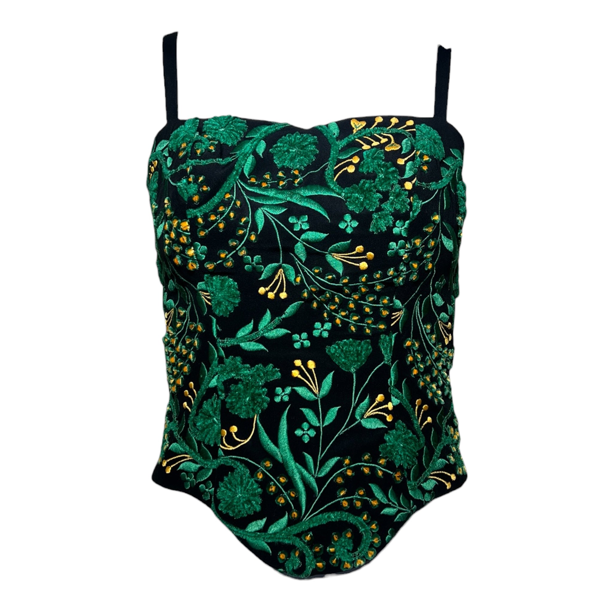 Fe Zandi 1990s 3D Embroidered Floral Corset Camisole