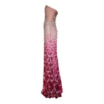 Tony Ward 2025 Blush to Rose Ombre Sequin Gown with tole, side 2 alone