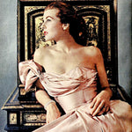 Corinne Calvet in a dress by Ceil Chapman, Photoplay, Dec.1949