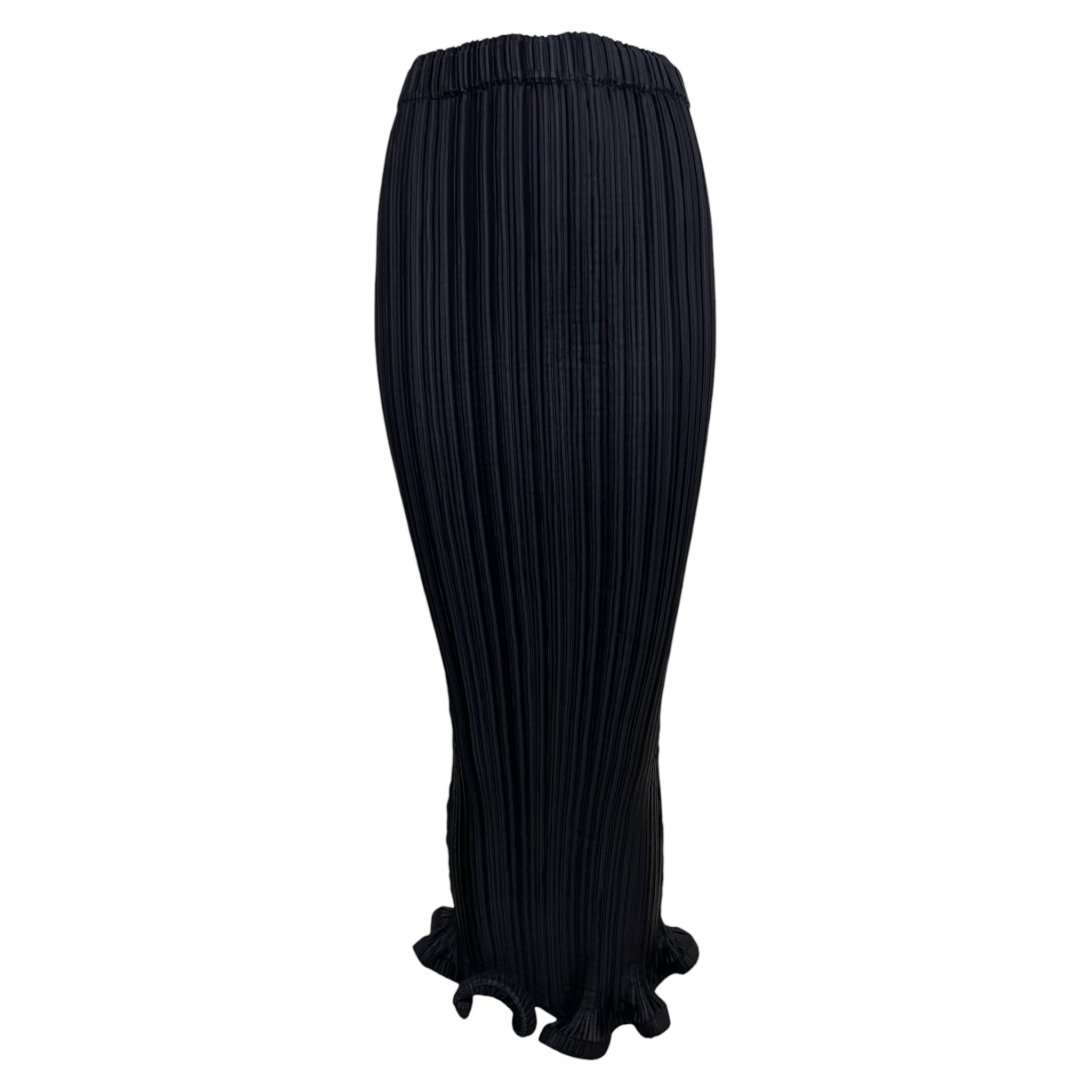 Y2K Issey Miyake Black Trumpet Hem Pleats Please Skirt Set, skirt