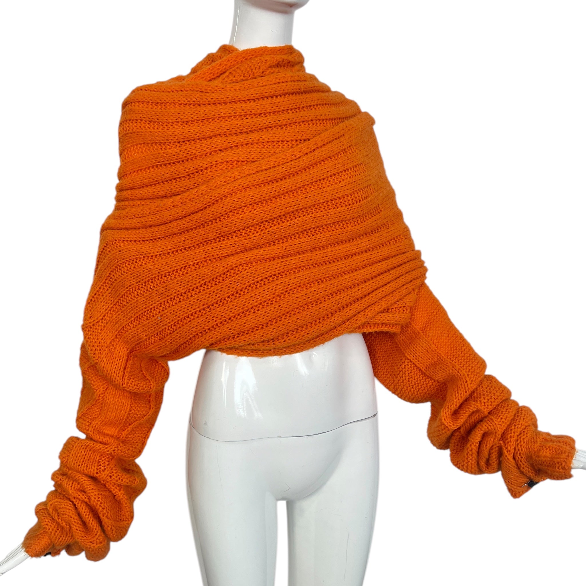 Yohji Yamamoto F/W 2002 Oversized Wraparound Orange Top Wrapped, slight side