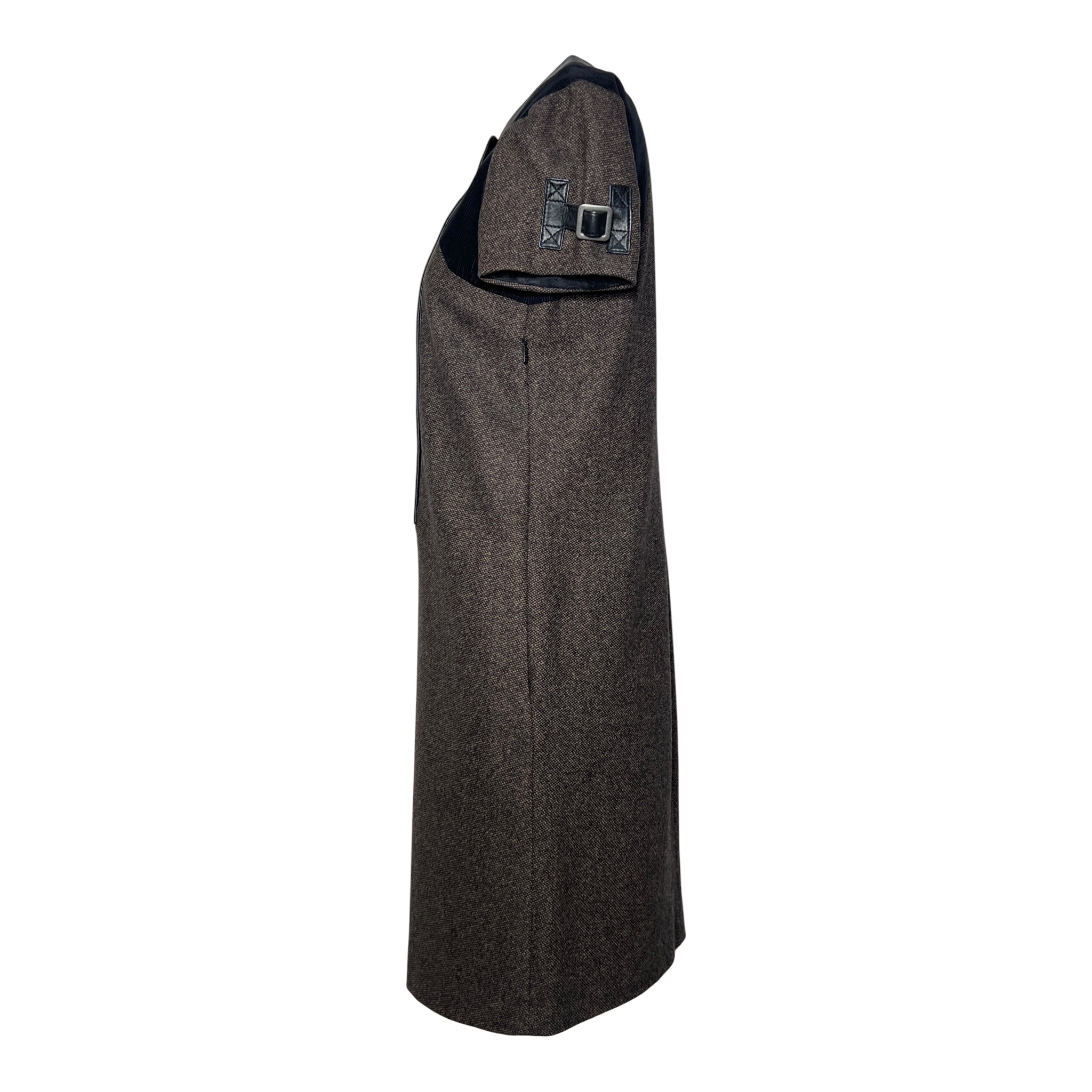 Gucci F/W 2007 Brown Tweed, Leather and Corduroy Shift Dress, side 2