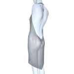 Ferrara 1980s Rare Pewter Ring Mesh Chain Mail Halter Dress, side 3