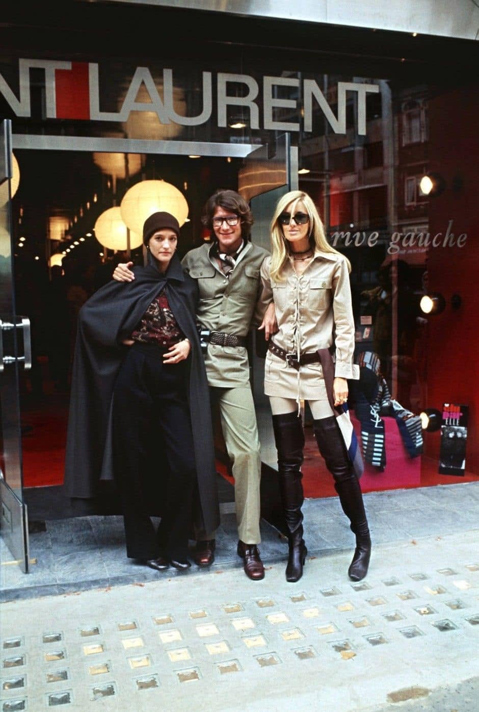 Yves Saint Laurent  1968 Saharienne Ivory Safari Mini Dress, Original and Rare, YSL, Betty outside London store